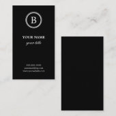 白黒エレガントモノグラムの名刺 名刺 (正面/裏面)