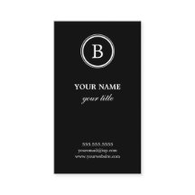 白黒エレガントモノグラムの名刺