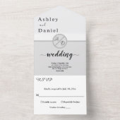 白黒エレガントモノグラムグレーシック結婚ズ オールインワン招待状 (内側)
