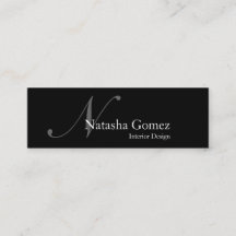 白黒エレガントモノグラム名刺