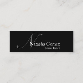 白黒エレガントモノグラム名刺 スキニー名刺