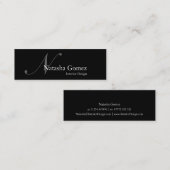 白黒エレガントモノグラム名刺 スキニー名刺 (正面/裏面)