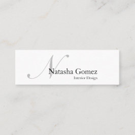 白黒エレガントモノグラム名刺 スキニー名刺