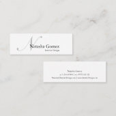 白黒エレガントモノグラム名刺 スキニー名刺 (正面/裏面)