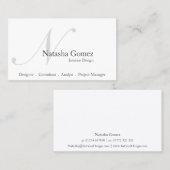 白黒エレガントモノグラム名刺 名刺 (正面/裏面)