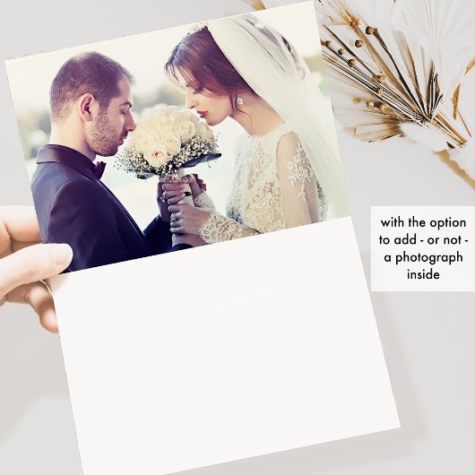 白黒エレガントモノグラム結婚ズ サンキューカード