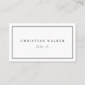 白黒エレガントモノグラム結婚ミニマル プレイスカード (正面)