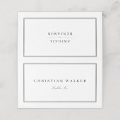 白黒エレガントモノグラム結婚ミニマル プレイスカード (外部開封)