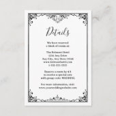 白黒エレガントモノグラム結婚詳細 エンクロージャーカード (正面)