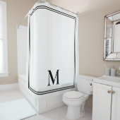 白黒エレガントモノグラム シャワーカーテン (インサイチュ)