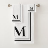 白黒エレガントモノグラム バスタオルセット (インサイチュ)
