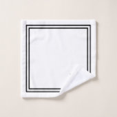 白黒エレガントモノグラム バスタオルセット (ウォッシュタオル)