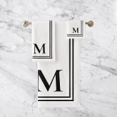 白黒エレガントモノグラム バスタオルセット