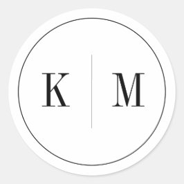 白黒エレガントモノグラム ラウンドシール
