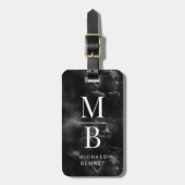 白黒エレガントモノグラム ラゲッジタグ (正面縦)