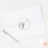 白黒エレガントモノグラムV ラウンドシール (封筒)