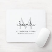 白黒エレガントモノグラモダンム名 マウスパッド (マウス)