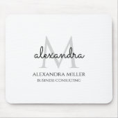 白黒エレガントモノグラモダンム名 マウスパッド (正面)