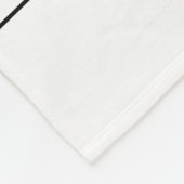 白黒エレガントユニークモノグラムの フリースブランケット (角)