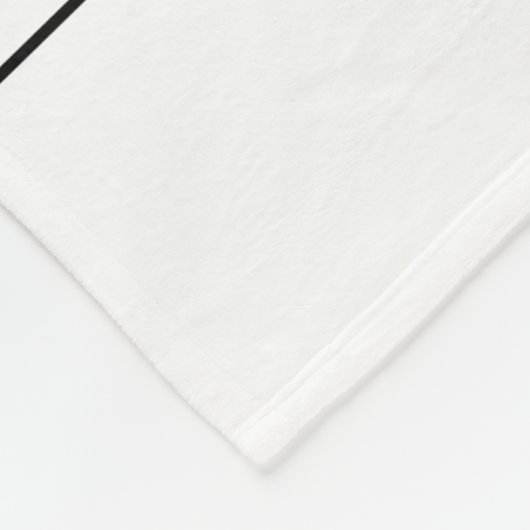 白黒エレガントユニークモノグラムの フリースブランケット (角)