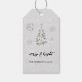白黒エレガントライン石冬クリスマス ギフトタグ (正面)