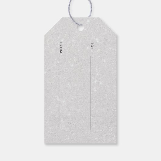 白黒エレガントライン石冬クリスマス ギフトタグ (裏面)