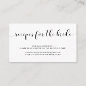 白黒エレガントレシピリクエストカード エンクロージャーカード (正面)