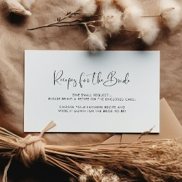 白黒エレガントレシピリクエストカード エンクロージャーカード