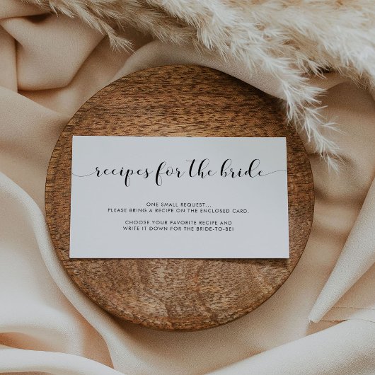 白黒エレガントレシピリクエストカード エンクロージャーカード