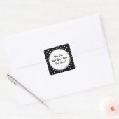 白黒エレガントレトロ水玉模様 スクエアシール (封筒)