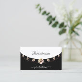 白黒エレガントローズ金ゴールドとモノグラム 名刺 (スタンド正面)