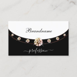 白黒エレガントローズ金ゴールドとモノグラム 名刺