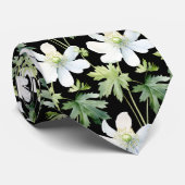 白黒エレガントワイルドフラワーネックタイ ネクタイ (ロール)