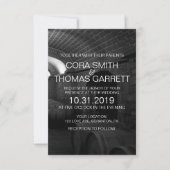 白黒エレガントワインセラー結婚のカード 招待状 (正面)