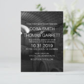 白黒エレガントワインセラー結婚のカード 招待状 (スタンド正面)