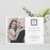 白黒エレガントヴィンテージクリスチャン結婚ズ サンキューカード (スタンド正面)