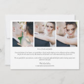 白黒エレガントヴィンテージクリスチャン結婚ズ サンキューカード (裏面)