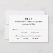 白黒エレガントヴィンテージグラマー結婚ズ 出欠カード (正面)