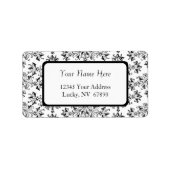 白黒エレガントヴィンテージダマスク住所 シール (正面)