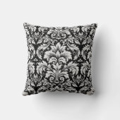白黒エレガントヴィンテージダマスク クッション (裏面)