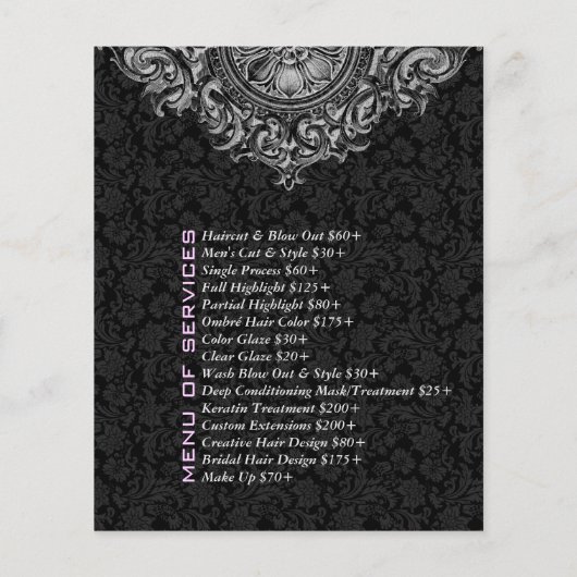 白黒エレガントヴィンテージフローラオーナメント チラシ (裏面)