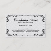 白黒エレガントヴィンテージフローラフレーム2 名刺 (裏面)