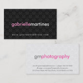 白黒エレガントヴィンテージフローラマスク 名刺 (正面/裏面)