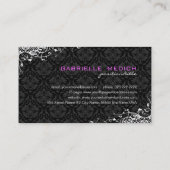 白黒エレガントヴィンテージフローラマスク 名刺 (裏面)