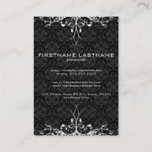 白黒エレガントヴィンテージフローラマスク 名刺 (裏面)