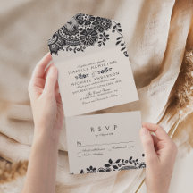 白黒エレガントヴィンテージレ結婚ース