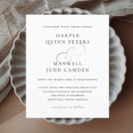 白黒エレガント予算結婚式招待状