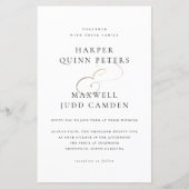 白黒エレガント予算結婚式招待状 (正面)