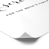 白黒エレガント予約結婚記号 ポスター (角)