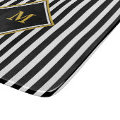 白黒エレガント付きモノグラストライプム カッティングボード (角)